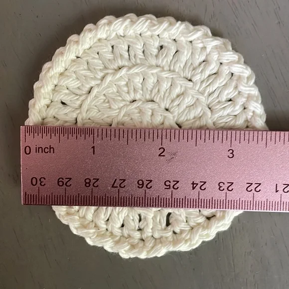 4 Crochet Coasters Handmade - 100% Cotton - Handmade by Seller - Picture 5 of 6